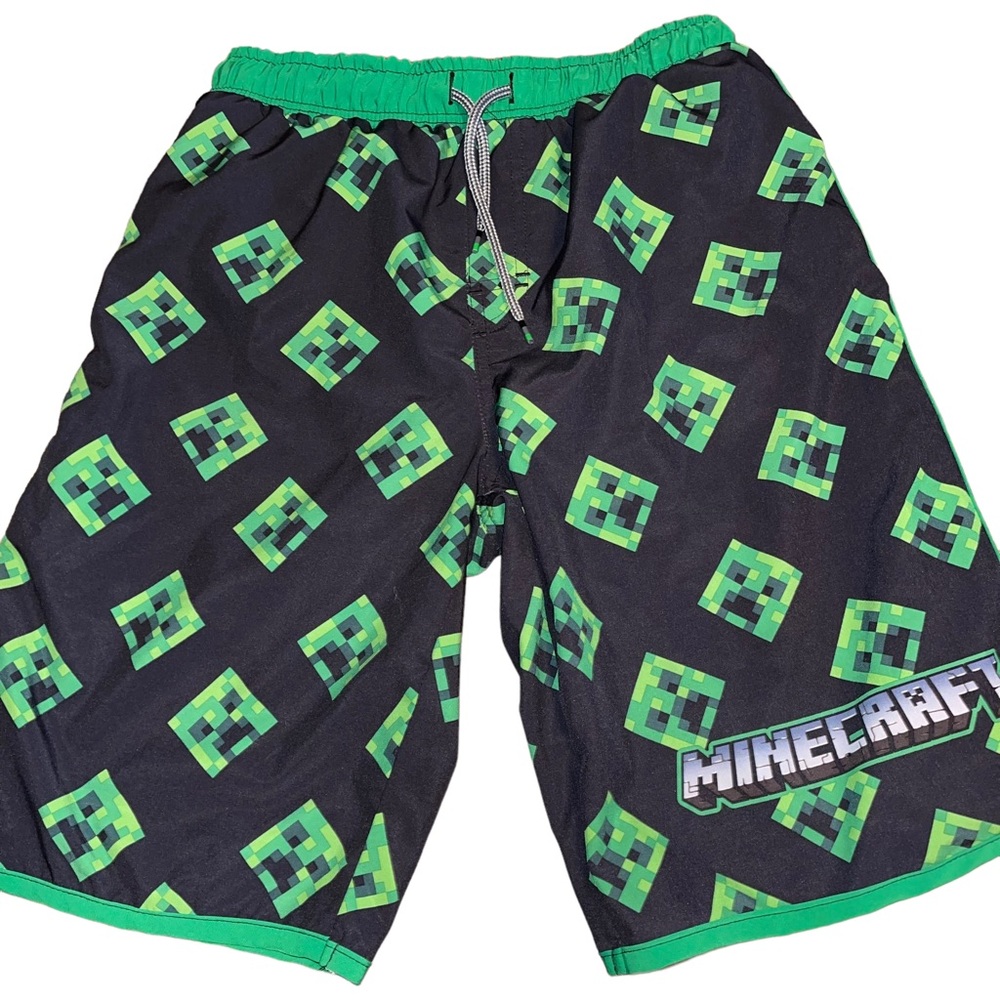 Mindcraft Youth Boys Swim Shorts Size 14/16 Black and Green Swimwear Swimsuits